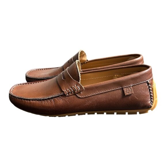 TED BAKER London Men's Tan Leather Penny Slip On Loafers US 8.5 - Picture 2 of 7